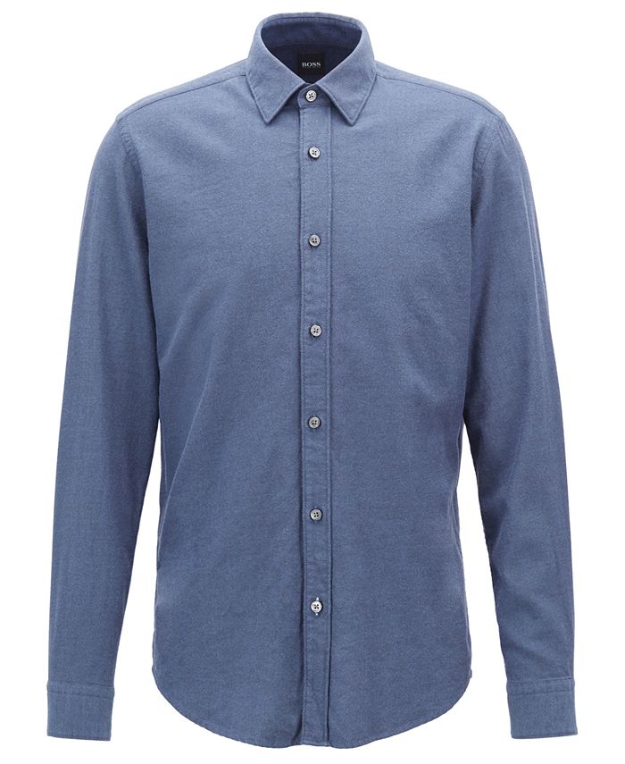 Hugo Boss BOSS Men's Regular/Classic-Fit Cotton Flannel Shirt & Reviews ...