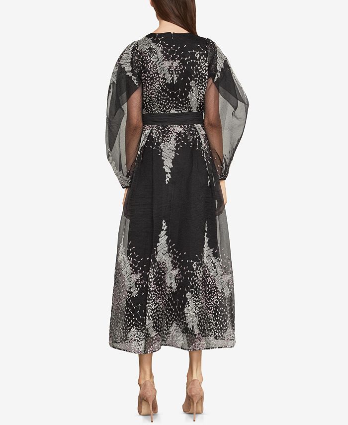 Bcbgmaxazria embroidered deals organza midi dress