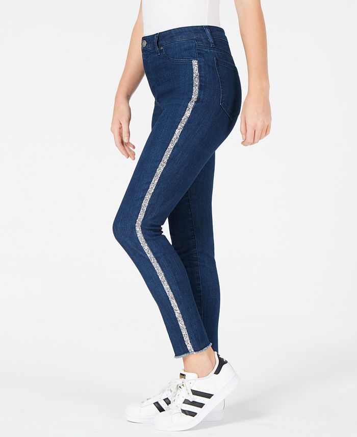 Tinseltown Juniors' GlitterStriped Skinny Jeans Macy's