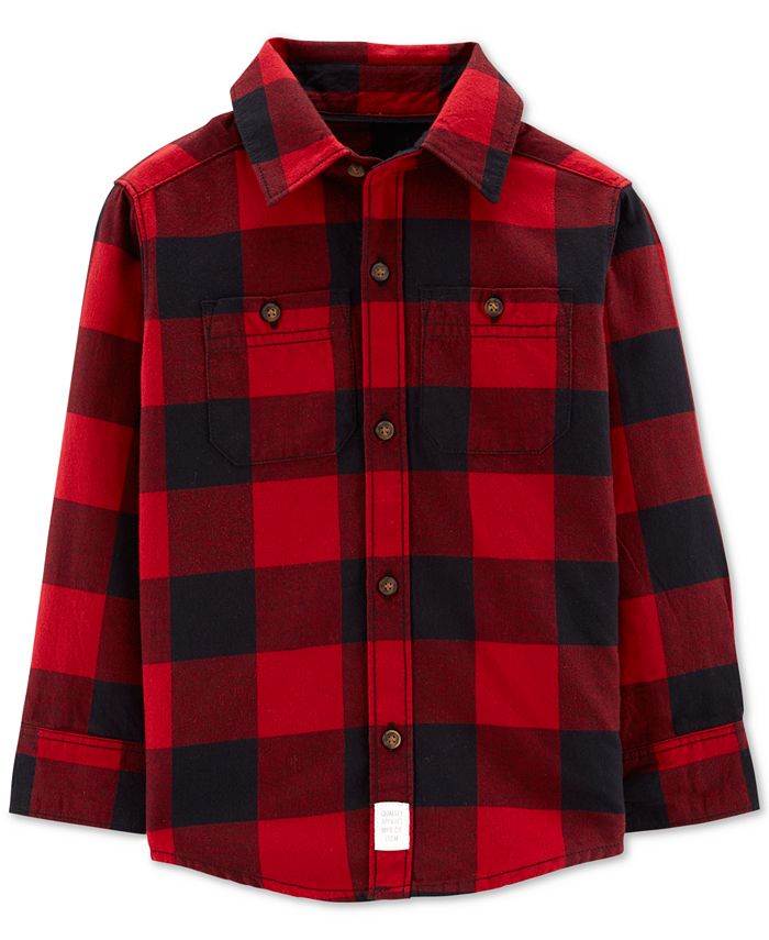 Carter S Toddler Boys Buffalo Plaid Cotton Shirt Reviews Shirts Tops Kids Macy S