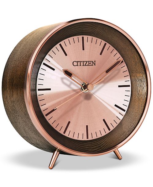 Citizen Workplace Bluetooth Brown Wood Rose Gold Tone Desk