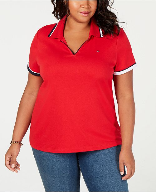 Tommy Hilfiger Plus Size V Neck Polo Shirt Created For Macy S