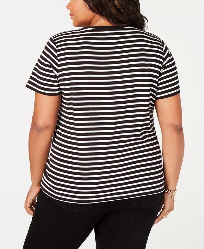 Tommy Hilfiger Plus Size Cotton Striped T-Shirt, Created for Macy's ...