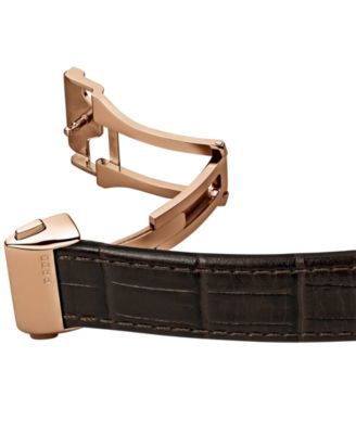 Men's Swiss Automatic Coupole Classic Dark Brown Leather Strap Watch 41mm R22877025