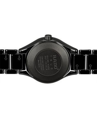 Women's Swiss True Diamond Accent Black High-Tech Ceramic Bracelet Watch 30mm R27059712