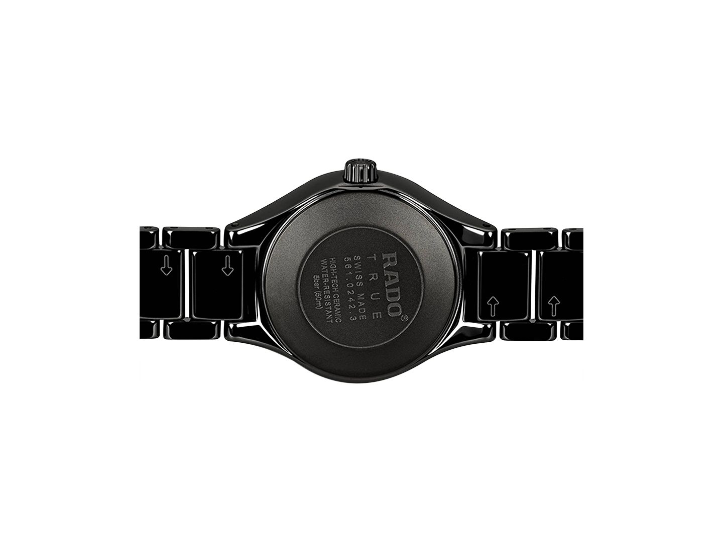 Женские часы Rado Swiss True Diamond Accent Black High-Tech Ceramic Bracelet Watch 30mm R27059712 — фото 3