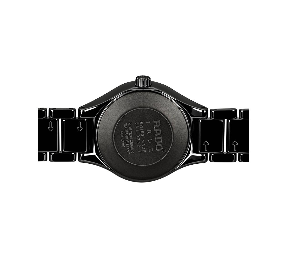 Rado Women's Swiss True Diamond Accent Black High-tech Ceramic Bracelet Watch 30mm R27059712 In No Color