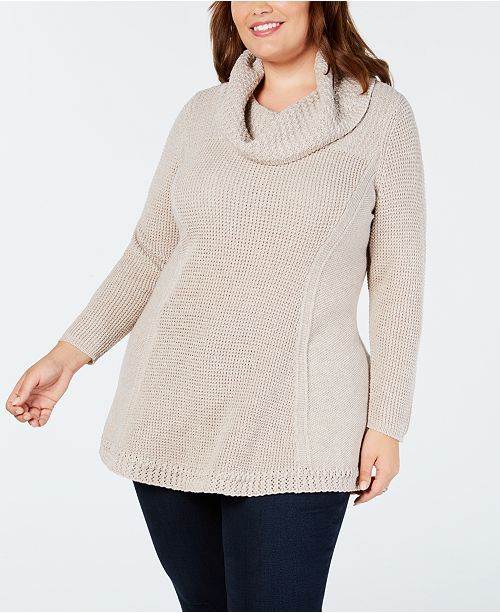 Style & Co Plus Size CowlNeck Tunic Sweater, Created for Macy's