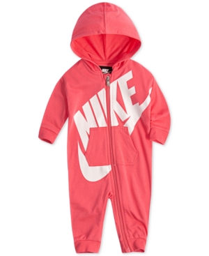 Shop Nike Baby Boys Or Baby Girls Play All Day Hooded Coverall In Brght Pink