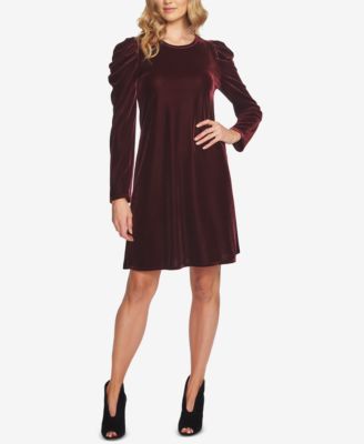 CeCe - Puff-Sleeve Velvet Dress