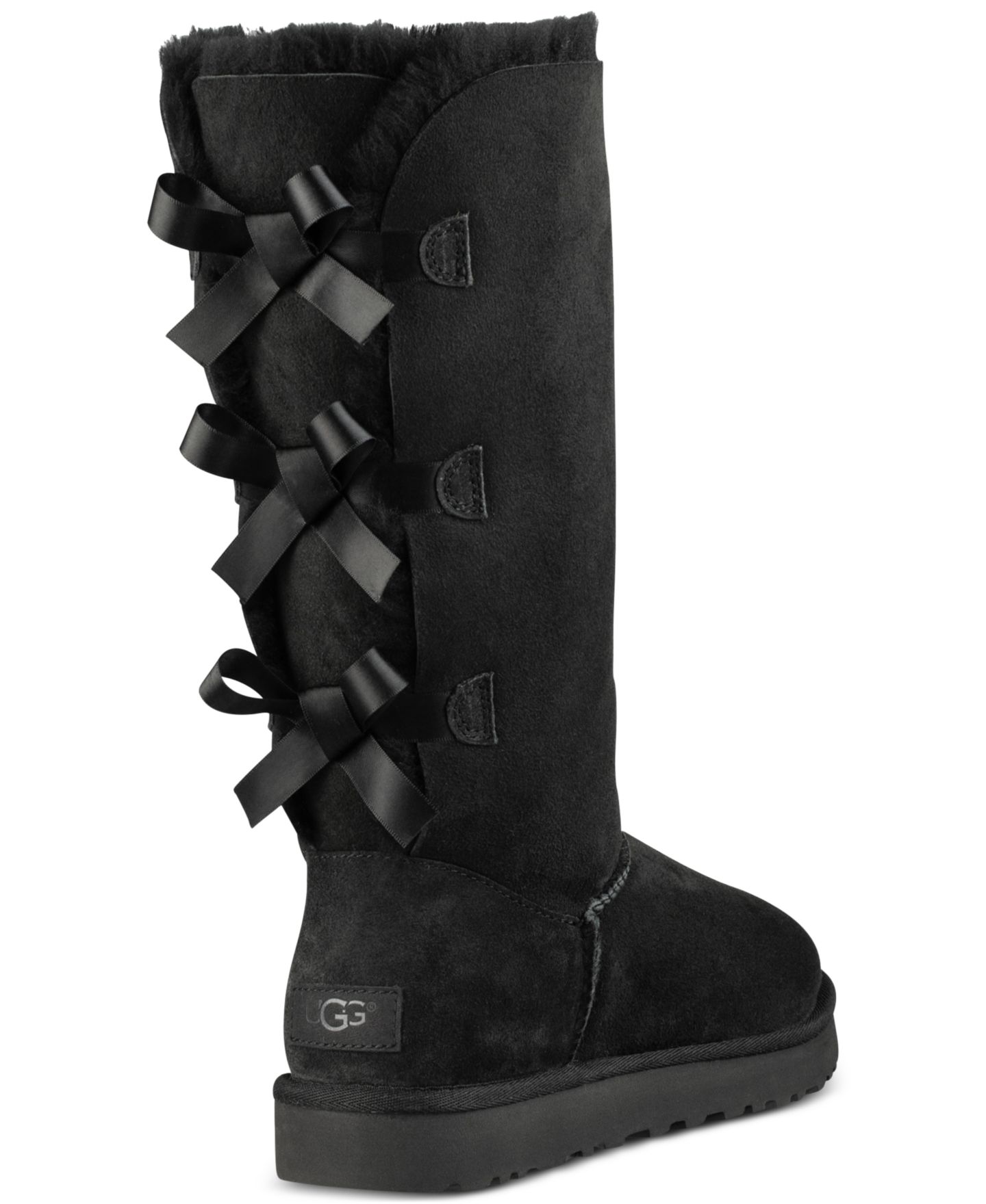 Женские ботинки UGG® Bailey Bow Tall II, цвет: Чёрный — фото 3