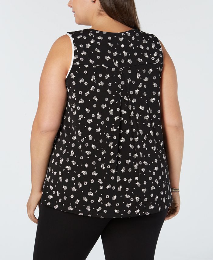 Alfani Plus Size Floral-Print Sleeveless Top, Created for Macy's ...