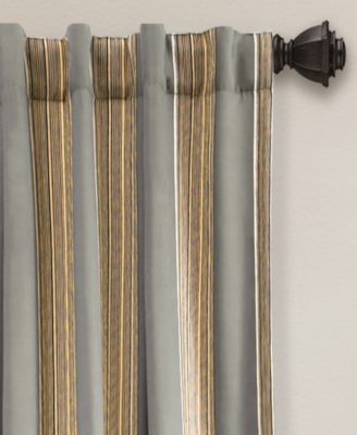 Lush Decor Julia Stripe Light Filtering Window Curtain Panels Pair 52"W x 84"L Red - Striped Curtains for Bedroom - Living Room Curtains