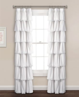 Lush Decor Lace Ruffle Light Filtering Window Curtain Panel Single 52