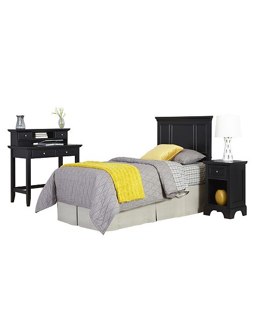 Home Styles Bedford Twin Headboard, Night Stand and Student Desk