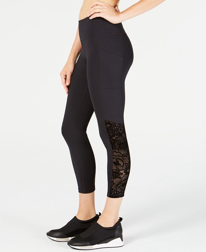 Ideology Lace-Trimmed Leggings, Created for Macy's - Macy's