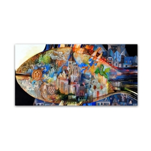 Trademark Global Oxana Ziaka 'mont Saint Michel' Canvas Art In Multi