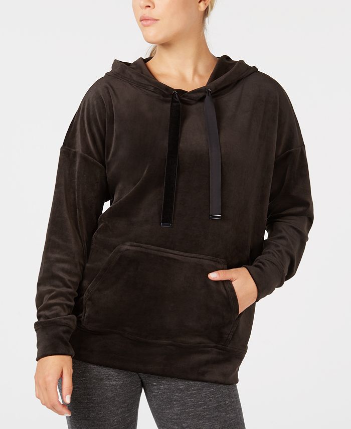 Ideology Velour Drop-Shoulder Hoodie, Created for Macy's - Macy's