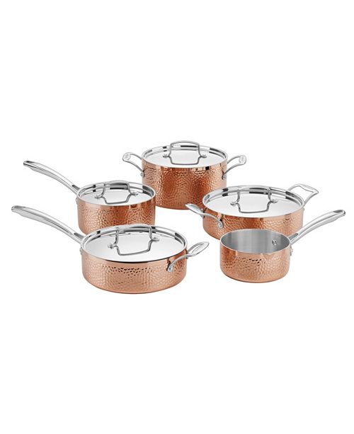 Cuisinart Hammered Collection Copper TriPly 9 Piece Cookware Set