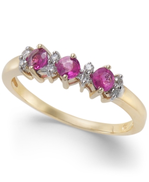 image of Certified Ruby (3/8 ct. t.w.) & Diamond Accent Ring in 14k Gold