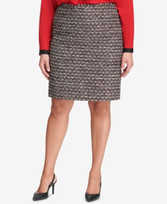Calvin Klein - Plus Size Tweed Pencil Skirt