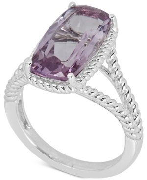 image of Amethyst Rope Frame Statement Ring (4 ct. t.w) in Sterling Silver (Also in Mystic Quartz & Blue Topaz)