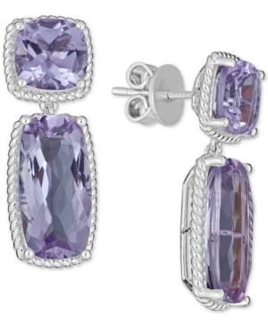 image of Amethyst Rope Frame Drop Earrings (12 ct. t.w.) in Sterling Silver
