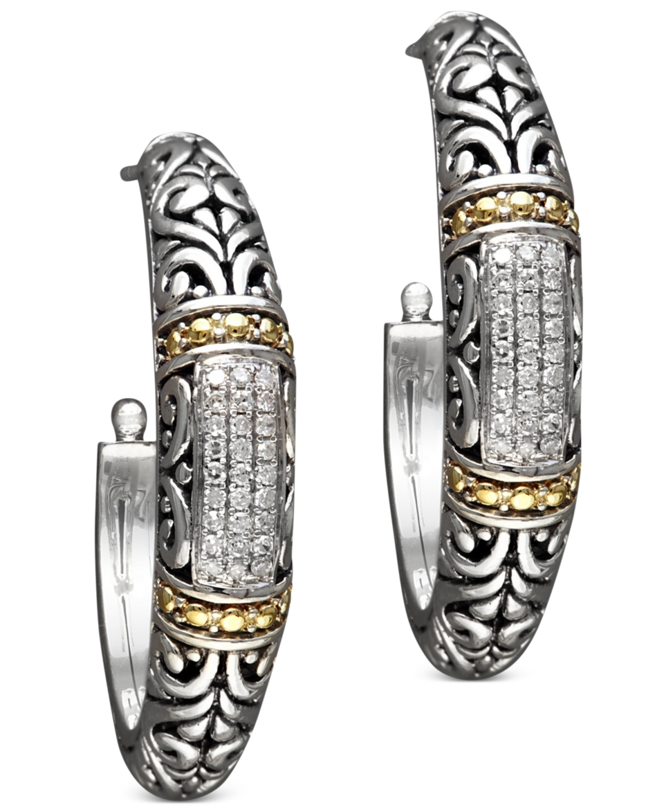 Balissima by EFFY Diamond Hoop Earrings (1/4 ct. t.w.) in 18k Gold and