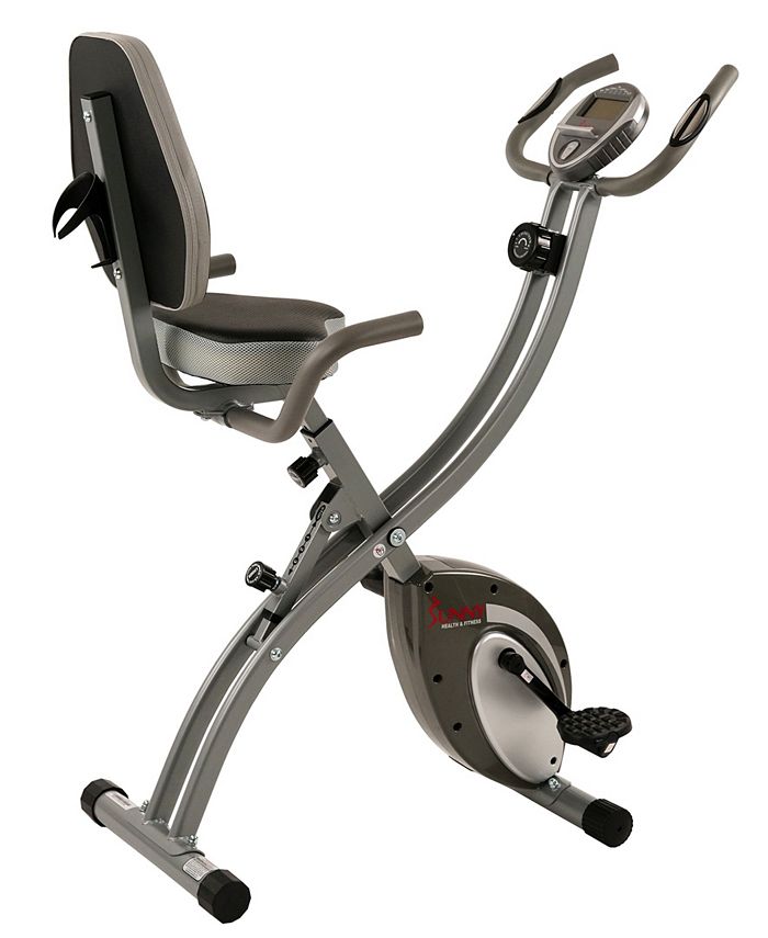 Sunny Health & Fitness Folding Semi Recumbent Upright Bike, Comfort XL with High Weight