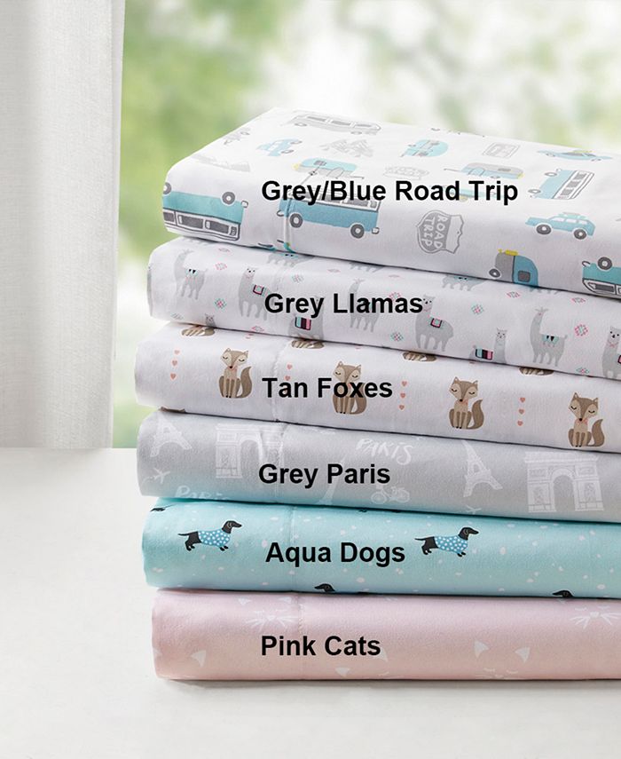 Intelligent Design Novelty Printed Microfiber 4Pc. Sheet Set, Queen