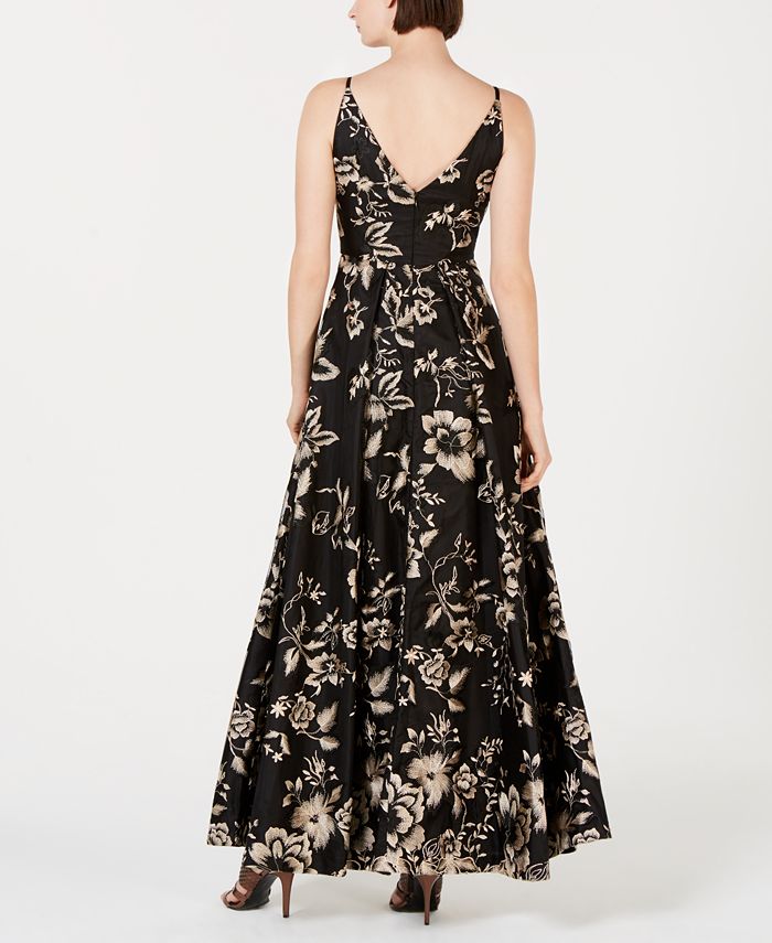 Calvin Klein Embroidered Floral Gown - Macy's