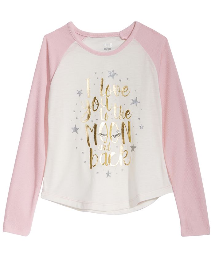 Max & Olivia Big Girls Moon-Print Pajama T-Shirt, Created for Macy's ...
