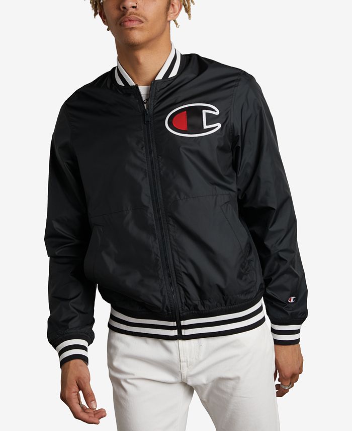 Champion Men's Satin Baseball Jacket & Reviews - Coats & Jackets - Men ...