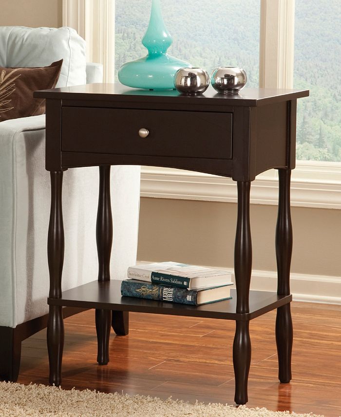 Alaterre Furniture Shaker Cottage End Table, Chocolate Macy's