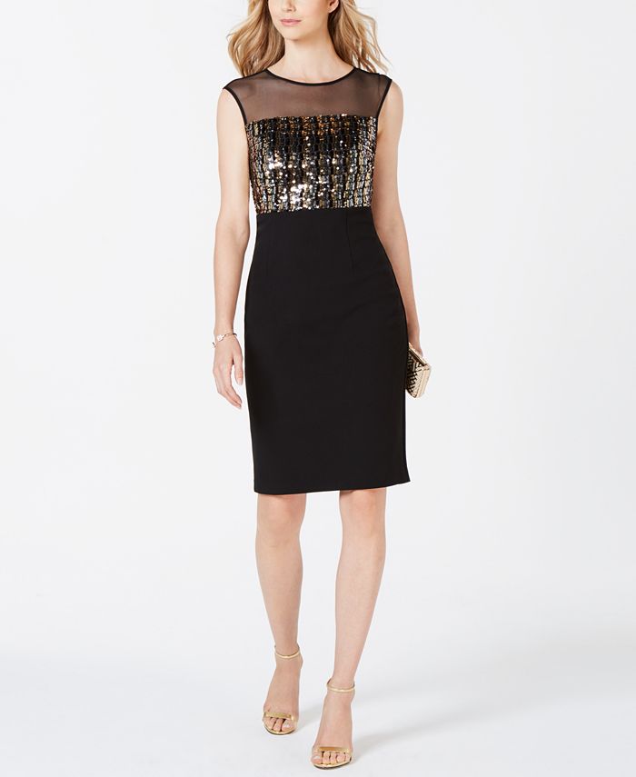 Vince camuto black sequin dress store