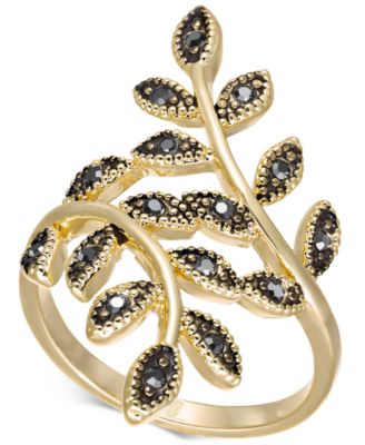 Inc International Concepts Crystal Leaf Wrap Ring Created for Macys - Gold 12$