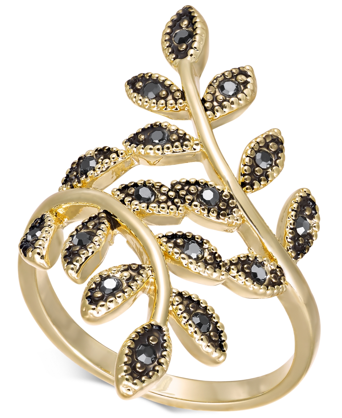 Crystal Leaf Wrap Ring, Created for Macy's - Gold
