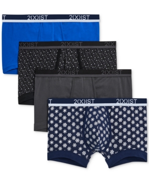 2(x)ist Men's 3+1 Bonus Pack Trunk In Char/star/blue/snowflake