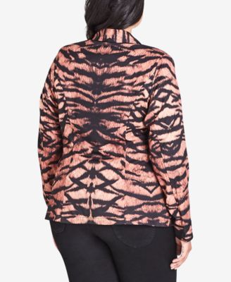 CITY CHIC Trendy Plus Size Animal-Print Jacket