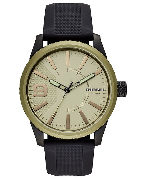 Diesel Men S Rasp Nsbb Black Silicone Strap Watch 46mm Reviews Watches Jewelry Watches Macy S