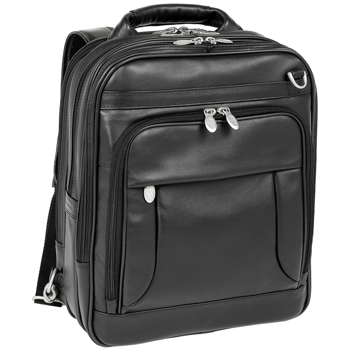 Lincoln Park, 15" Three-Way Backpack Laptop Briefcase - Black