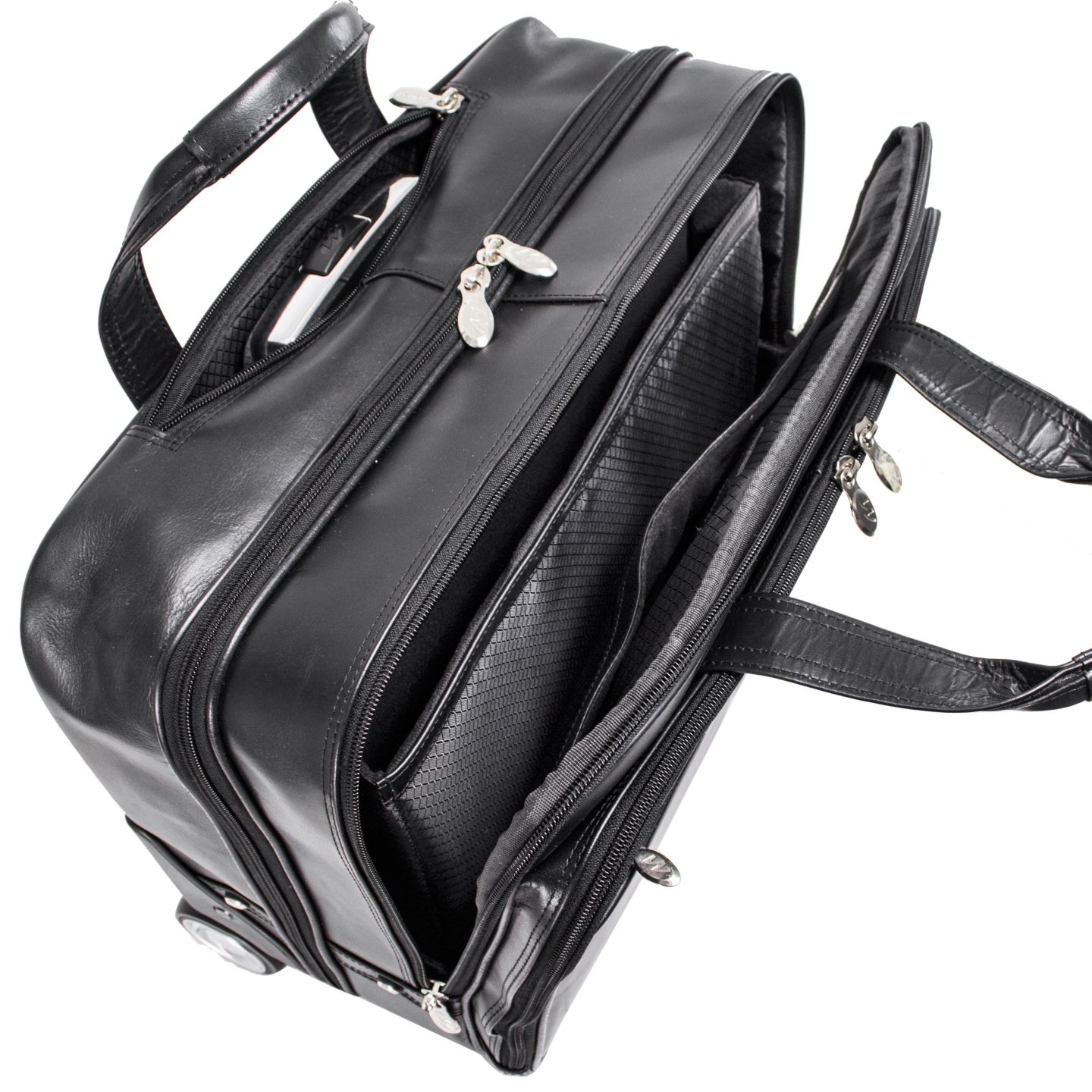 Сумка McKlein Bowery 15" Wheeled Laptop Briefcase, цвет: Чёрный — фото 12