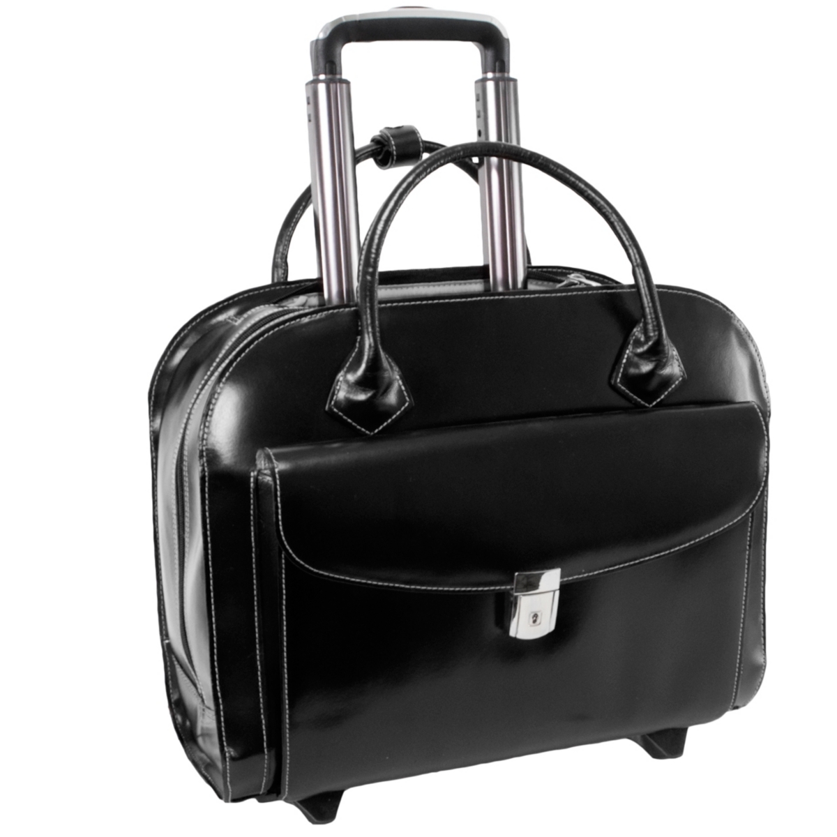 Granville, 15" Wheeled Ladies Laptop Briefcase - Black