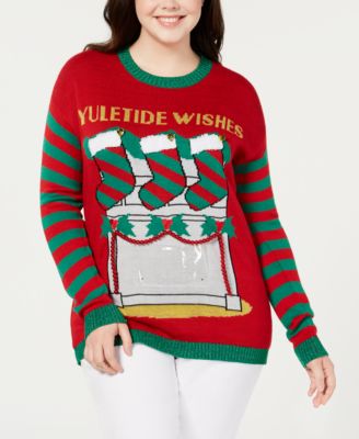 Planet Gold - Plus Size Embellished Holiday Sweater
