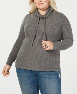 Planet Gold - Trendy Plus Size Cowl-Neck Top