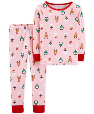 Carter's - Toddler Girls 2-Pc. Cotton Santa-Print Pajama Set