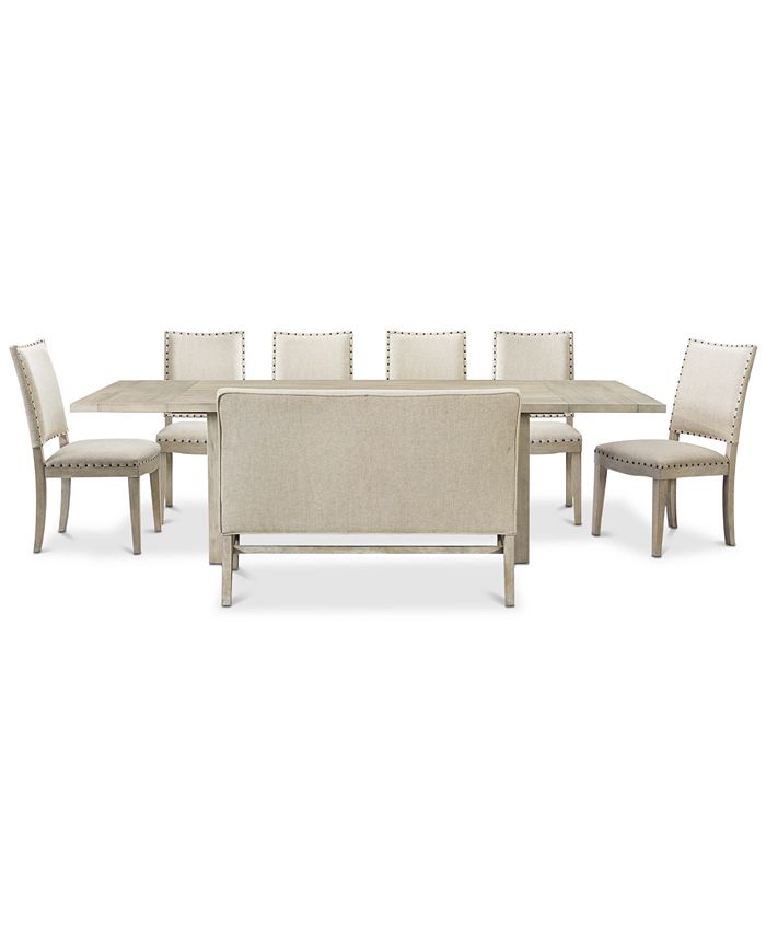 Furniture Parker Dining 8 Pc, Macys Dining Room Table With Bench