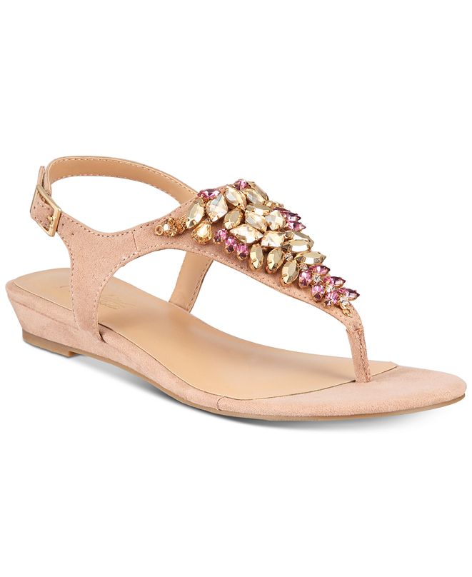 macys white flat sandals
