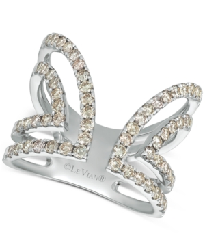 image of Le Vian Colored Diamond Openwork Cuff Ring (1-1/8 ct. t.w.) in 14k White Gold