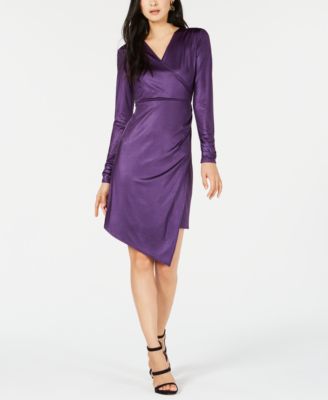 Bar III - Liquid Shine Wrap Dress, Created for Macy's